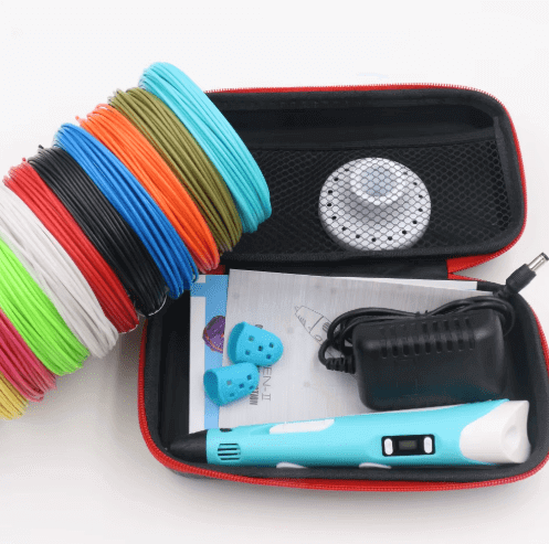 Stylo 3D multicolore vibrant, 10 couleurs, contrôle de température pour créations artistiques précises et éducatives.