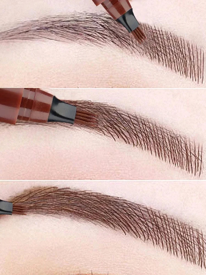 "Stylo à sourcils précision, applicateur 4 pointes, effet poils fins, look naturel, accessoires maquillage femme, longue tenu