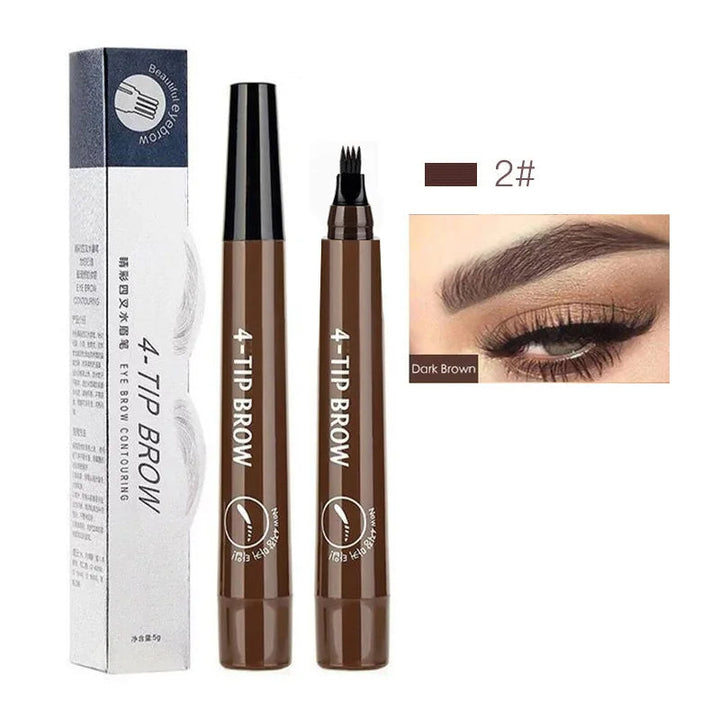 "Stylo à sourcils précision, applicateur 4 pointes, effet poils fins, look naturel, accessoires maquillage femme, longue tenu