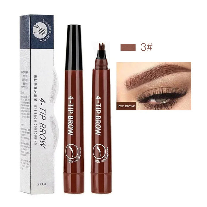 "Stylo à sourcils précision, applicateur 4 pointes, effet poils fins, look naturel, accessoires maquillage femme, longue tenu