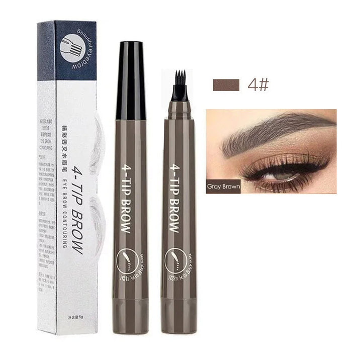 "Stylo à sourcils précision, applicateur 4 pointes, effet poils fins, look naturel, accessoires maquillage femme, longue tenu