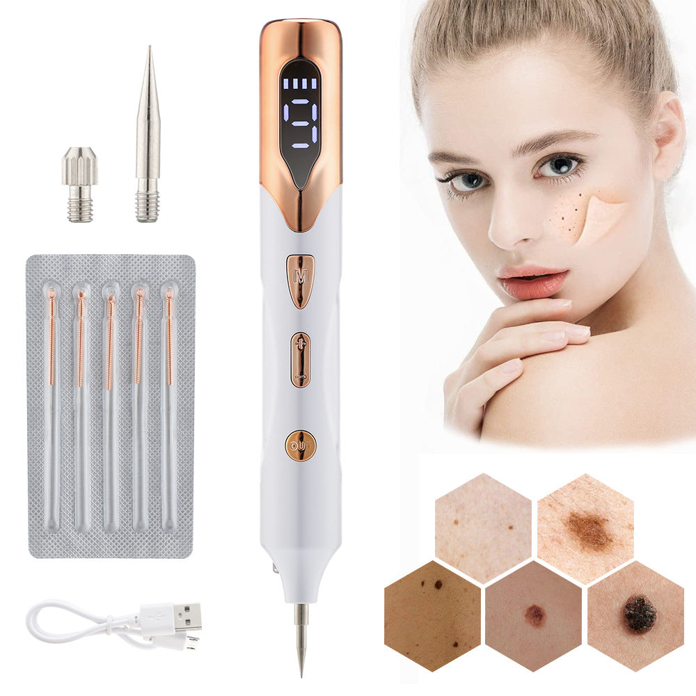 "Stylo plasma blanc pour rajeunissement et élimination des imperfections cutanées, avec réglages d'intensité et usage sécuris