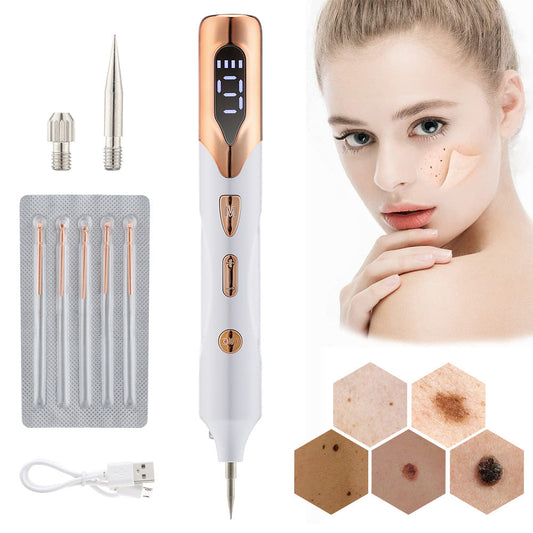 "Stylo plasma blanc pour rajeunissement et élimination des imperfections cutanées, avec réglages d'intensité et usage sécuris