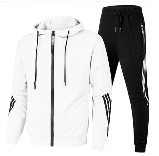 Survêtement confortable homme, tissu doux, plusieurs couleurs tendance, idéal sport et détente, poches pratiques.