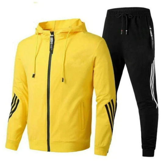 Survêtement confortable homme, tissu doux, plusieurs couleurs tendance, idéal sport et détente, poches pratiques.