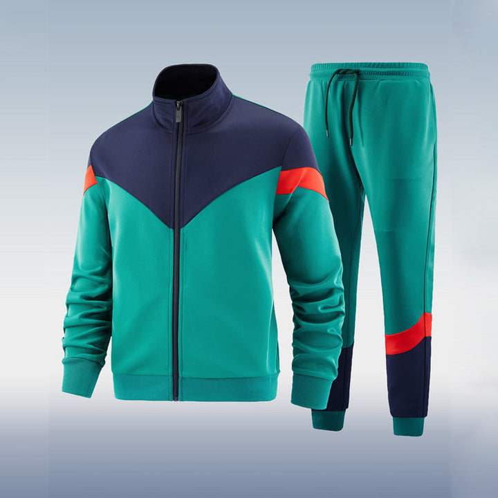 Survêtement homme moderne Gabriel, tissu souple gris, poches pratiques, coupe ajustée idéale pour sport et détente.