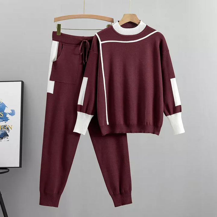 "Survêtement homme moderne Isla, bordeaux, coupe ajustée, chic, confort, polyester doux"