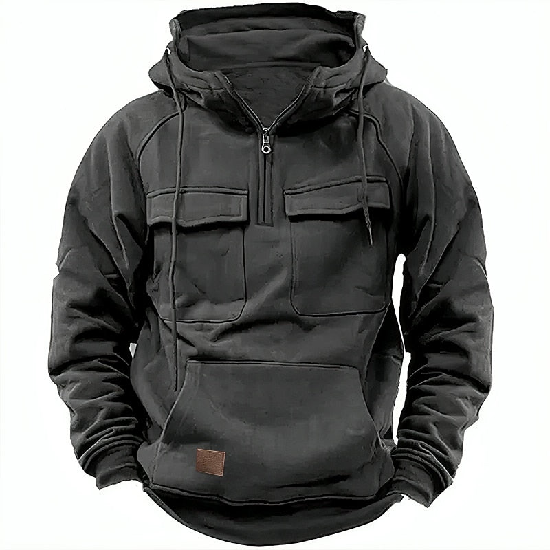 "Sweat à capuche brun chaud en coton, design moderne et polyvalent, idéal pour l'hiver, douceur et confort assurés."