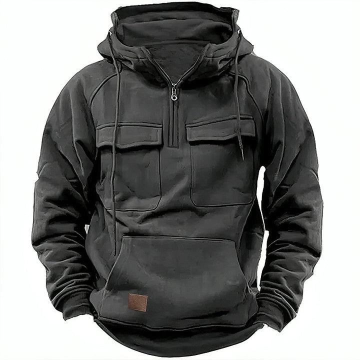 "Sweat à capuche brun chaud en coton, design moderne et polyvalent, idéal pour l'hiver, douceur et confort assurés."