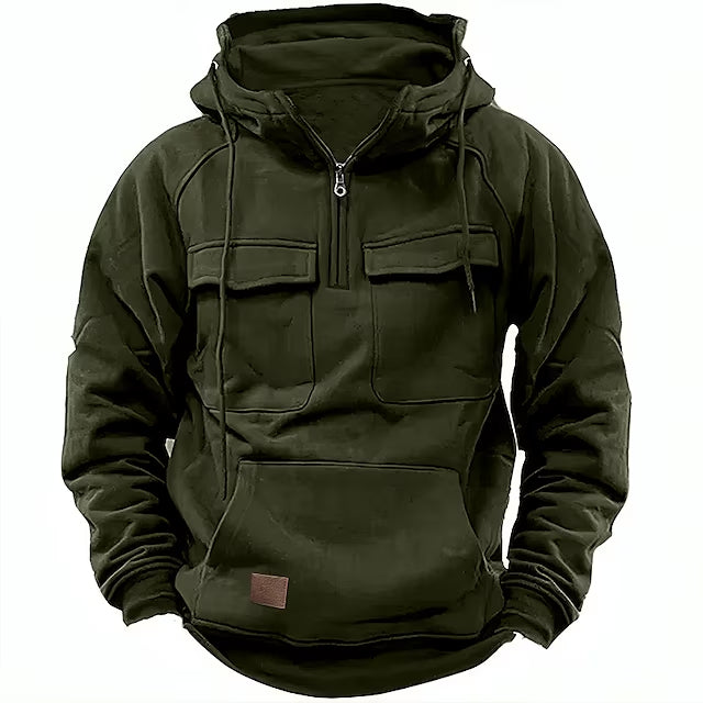 "Sweat à capuche brun chaud en coton, design moderne et polyvalent, idéal pour l'hiver, douceur et confort assurés."
