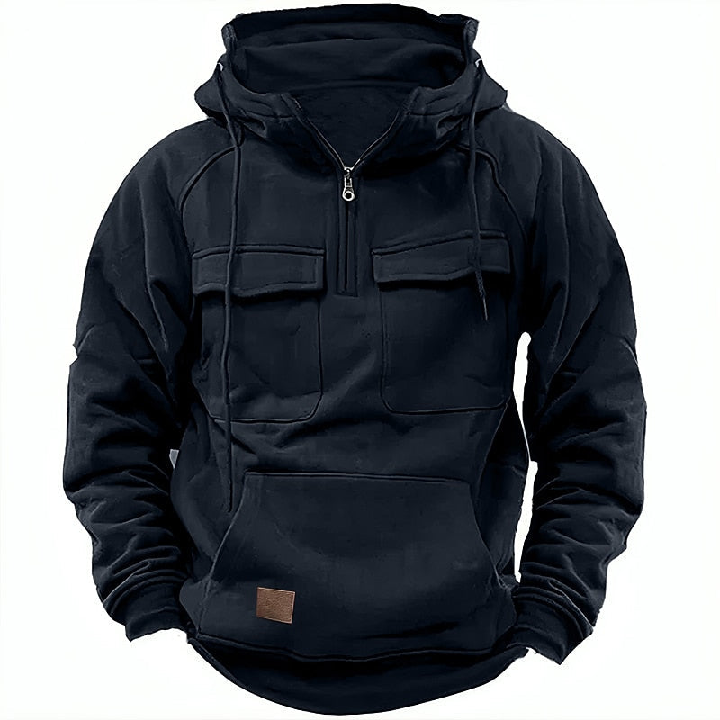 "Sweat à capuche brun chaud en coton, design moderne et polyvalent, idéal pour l'hiver, douceur et confort assurés."