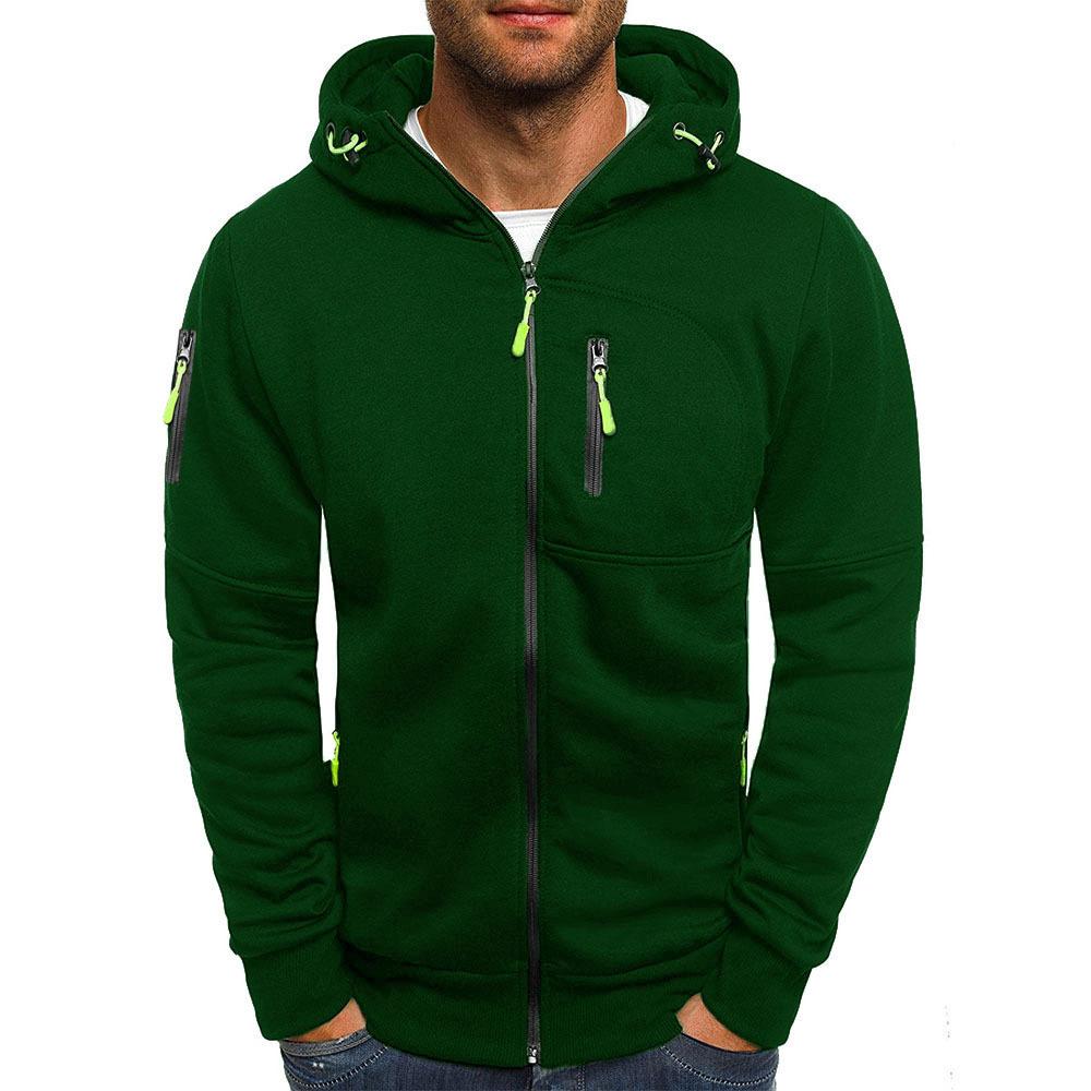 "Sweatshirt homme avec zip et capuche, coupe décontractée, élégant et confortable, idéal pour style moderne."