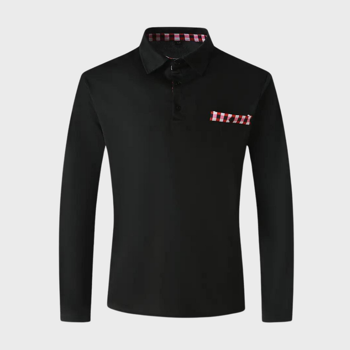 Tee-shirt homme à manches longues noir, coupe élégante, tissu doux et respirant, parfait pour style chic et confort.