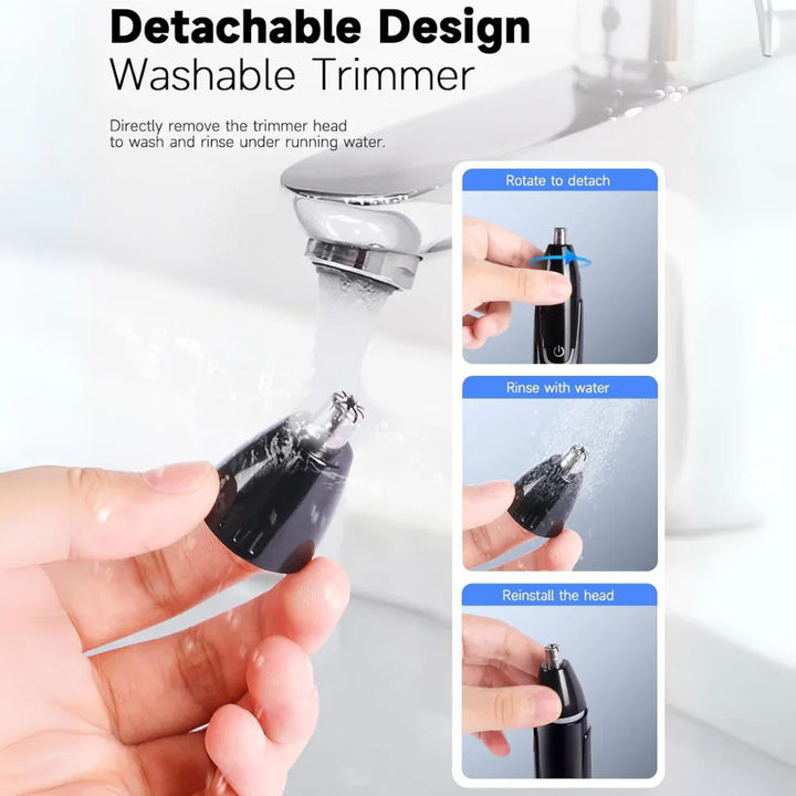 "Tondeuse nez et oreilles rechargeable, design moderne, ergonomique, silencieuse, pour précision et confort toilettage."