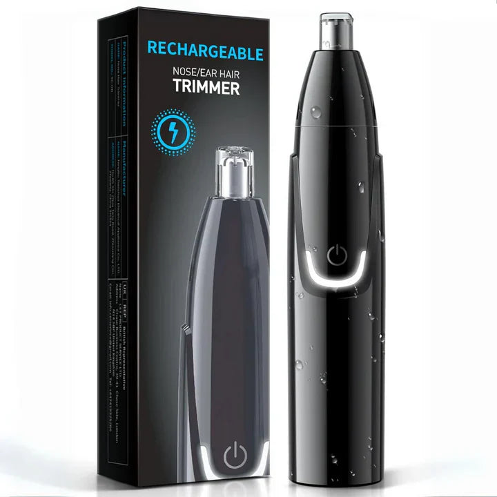 "Tondeuse nez et oreilles rechargeable, design moderne, ergonomique, silencieuse, pour précision et confort toilettage."