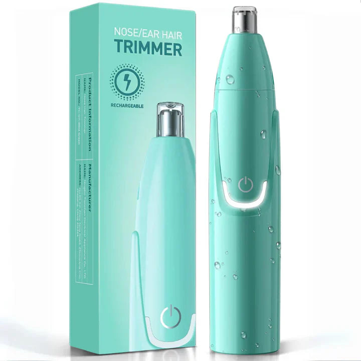 "Tondeuse nez et oreilles rechargeable, design moderne, ergonomique, silencieuse, pour précision et confort toilettage."