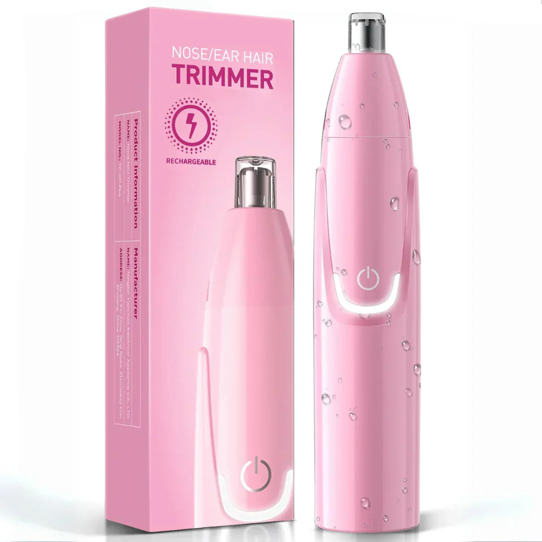 "Tondeuse nez et oreilles rechargeable, design moderne, ergonomique, silencieuse, pour précision et confort toilettage."