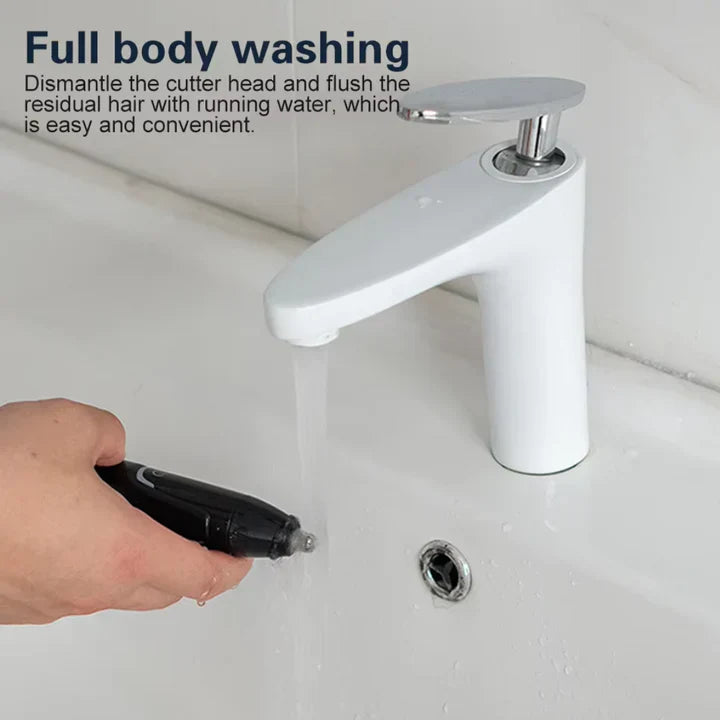 "Tondeuse nez et oreilles rechargeable, design moderne, ergonomique, silencieuse, pour précision et confort toilettage."