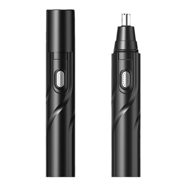 "Tondeuse nez et oreilles rechargeable élégante avec lames acier inoxydable, design ergonomique, usage polyvalent."