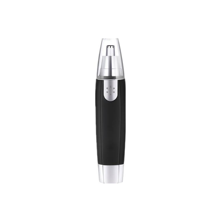 Tondeuse nez/oreilles élégante, design fonctionnel gris, idéale précision et confort, portable et facile à nettoyer.