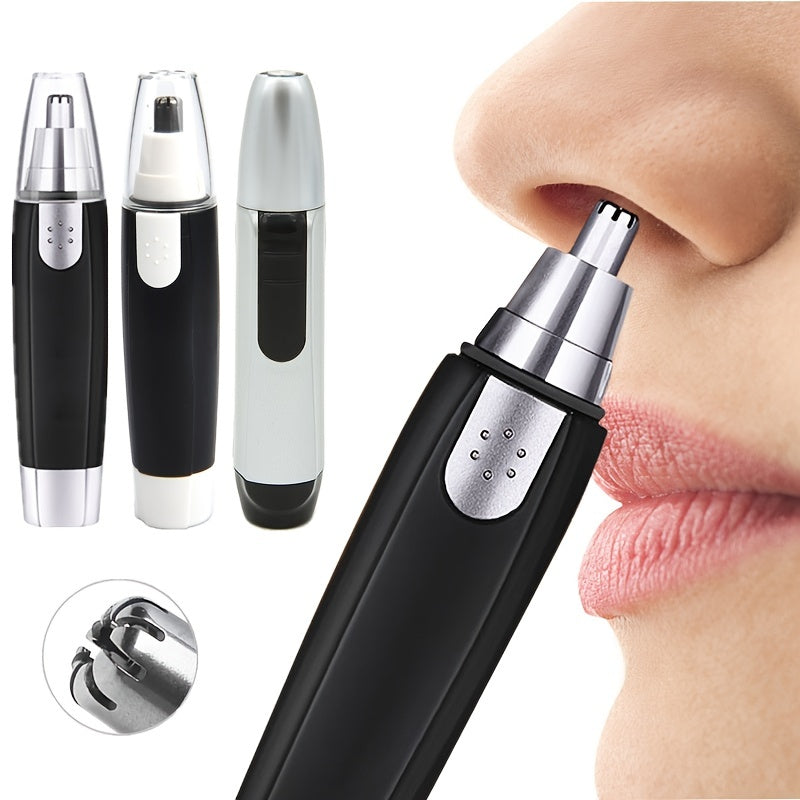 Tondeuse nez/oreilles élégante, design fonctionnel gris, idéale précision et confort, portable et facile à nettoyer.