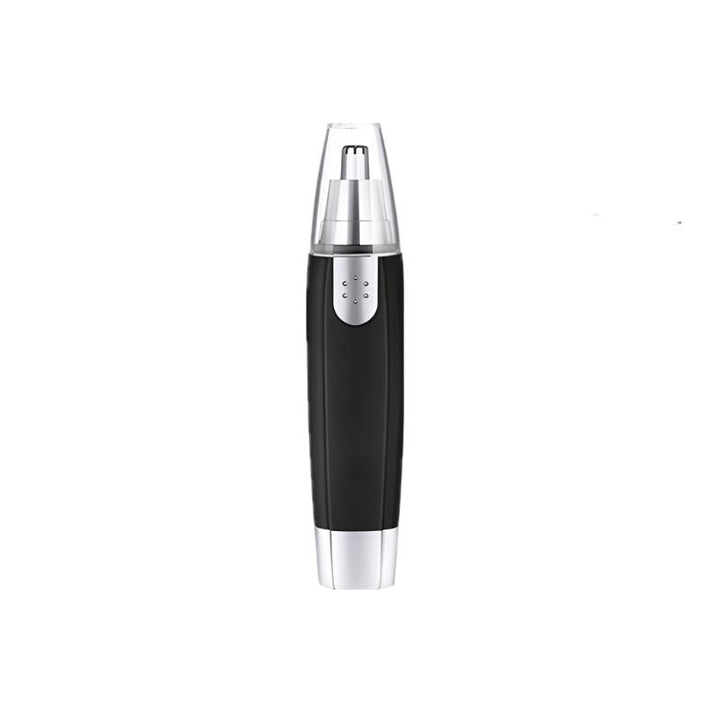Tondeuse nez/oreilles élégante, design fonctionnel gris, idéale précision et confort, portable et facile à nettoyer.