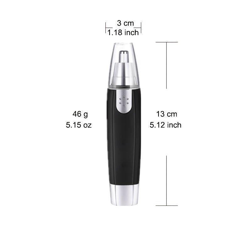 Tondeuse nez/oreilles élégante, design fonctionnel gris, idéale précision et confort, portable et facile à nettoyer.