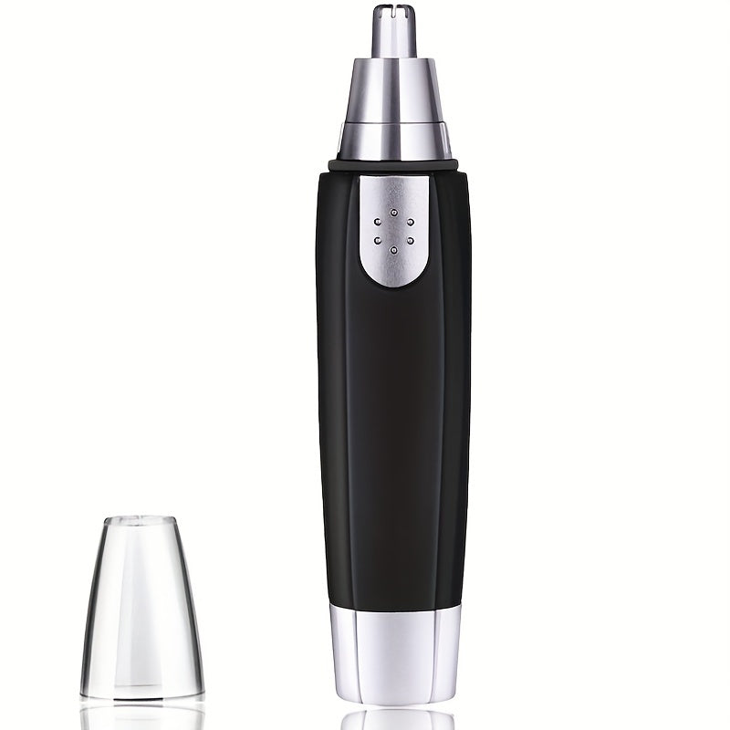 Tondeuse nez/oreilles élégante, design fonctionnel gris, idéale précision et confort, portable et facile à nettoyer.