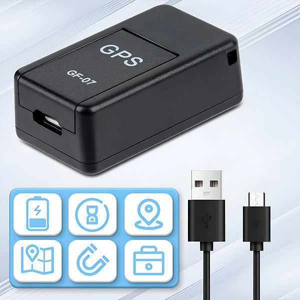 "Traceur GPS compact noir, design discret, localisation en temps réel, idéal pour véhicules et objets personnels."