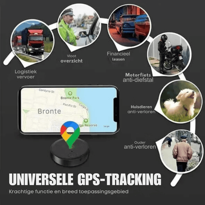 "Traceur GPS compact noir, design minimaliste, idéal pour voiture et objets précieux, suivi instantané sans abonnement."