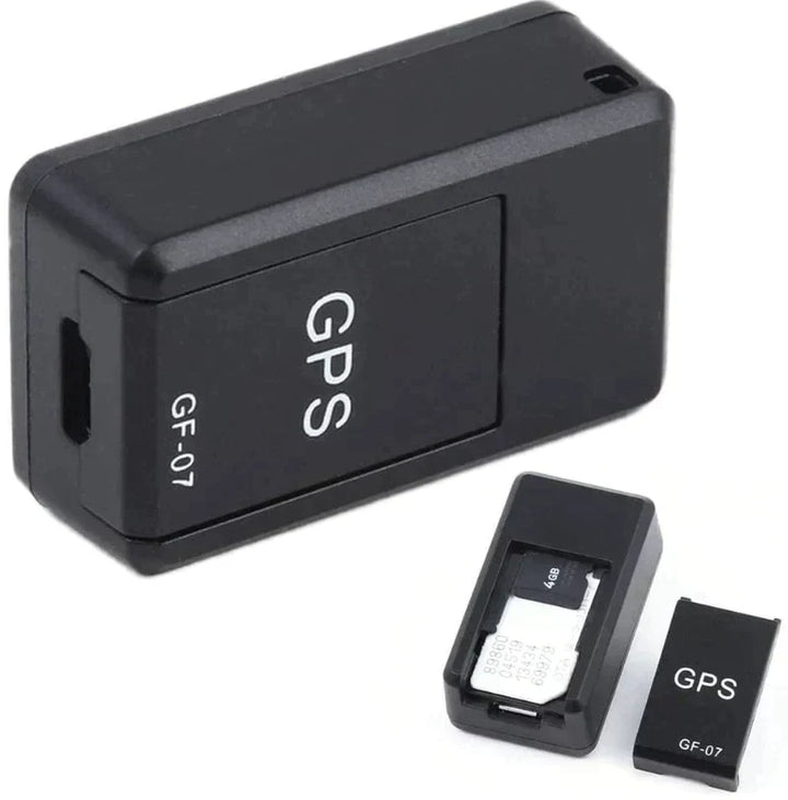 "Traceur GPS magnétique noir compact sans abonnement, aimant intégré, suivi précis pour véhicules, installation facile."