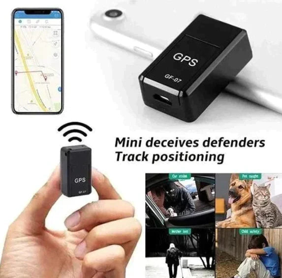 "Traceur GPS magnétique noir compact sans abonnement, aimant intégré, suivi précis pour véhicules, installation facile."
