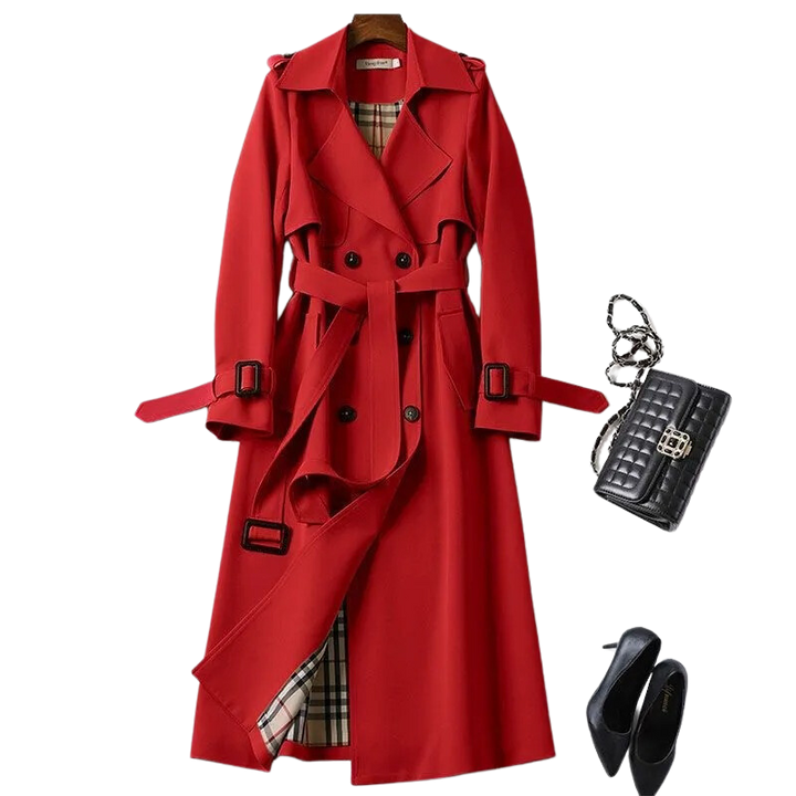 "Trench-coat femme élégant, léger, coupe classique et intemporelle, parfait pour toutes occasions."