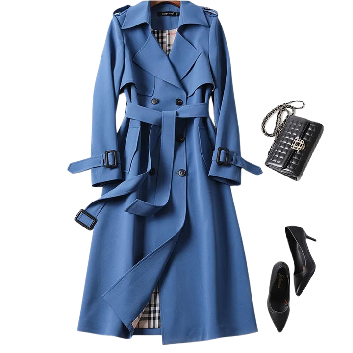 "Trench-coat femme élégant, léger, coupe classique et intemporelle, parfait pour toutes occasions."