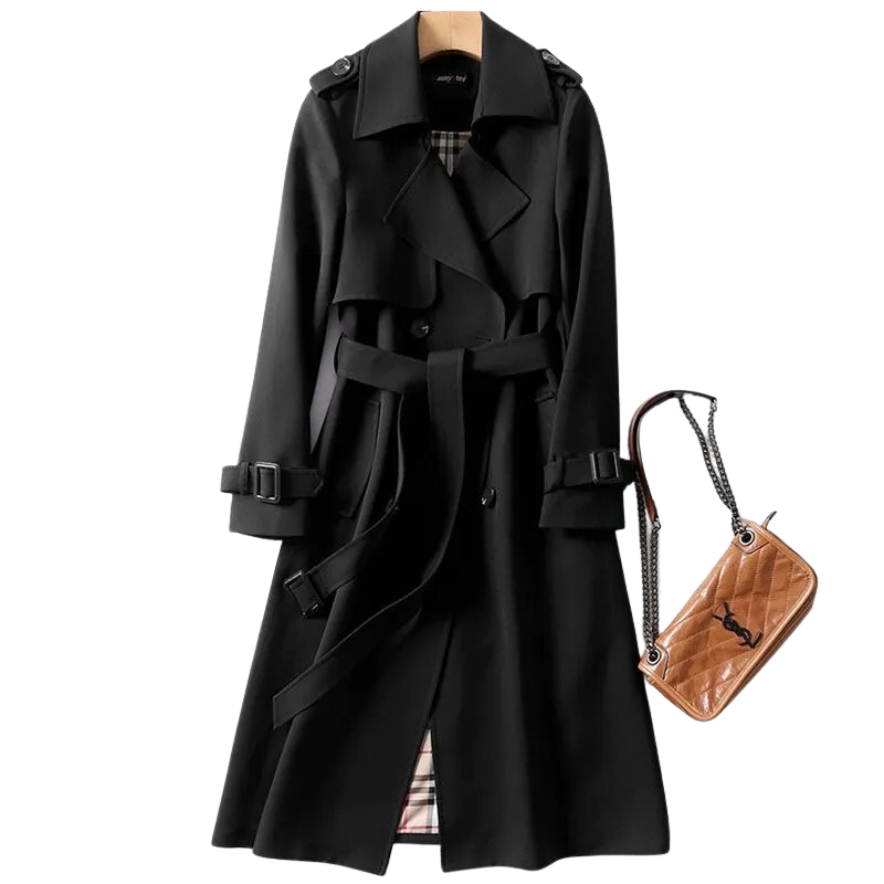 "Trench-coat femme élégant, léger, coupe classique et intemporelle, parfait pour toutes occasions."