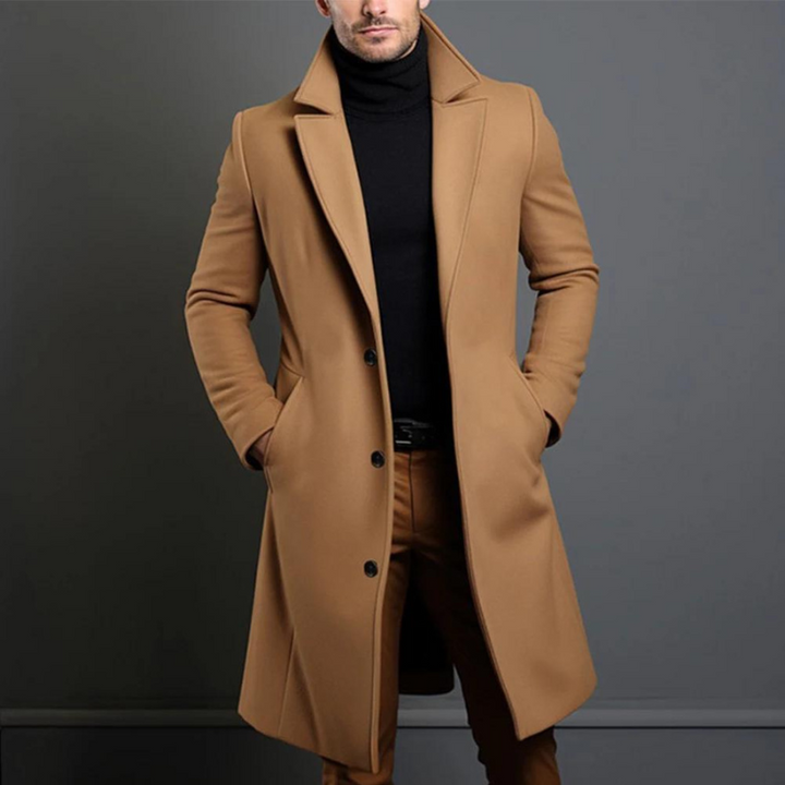 Trench-coat long décontracté pour hommes, élégant, polyvalent, coupe longue, matériaux de qualité, confort, plusieurs couleur