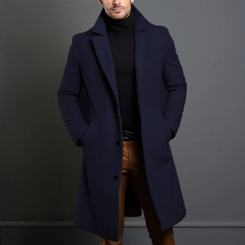 Trench-coat long décontracté pour hommes, élégant, polyvalent, coupe longue, matériaux de qualité, confort, plusieurs couleur