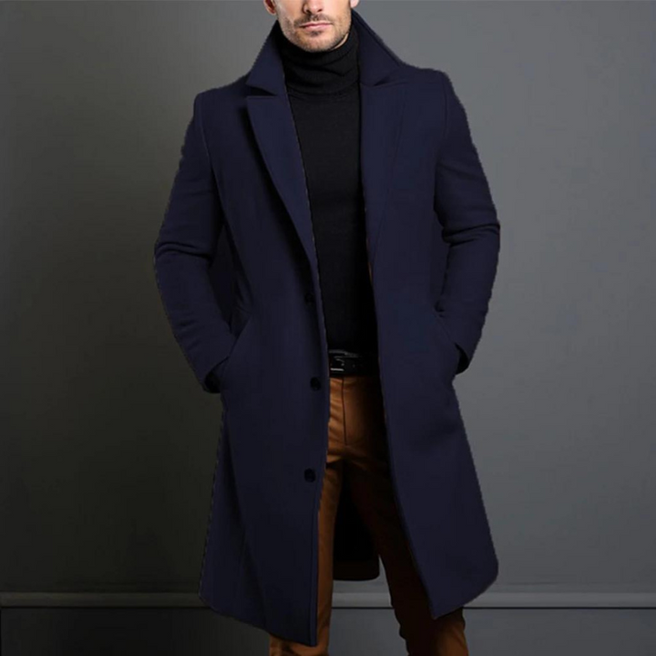 Trench-coat long décontracté pour hommes, élégant, polyvalent, coupe longue, matériaux de qualité, confort, plusieurs couleur