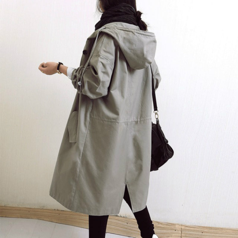 "Trench Saule pour femmes, imperméable chic, beige clair, coupe élégante, protection contre le vent, style intemporel."