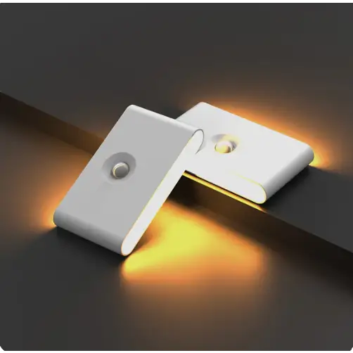 Veilleuse LED intelligente sans fil (lot de 2) avec design élégant, détection de mouvement et éclairage doux pour maison.