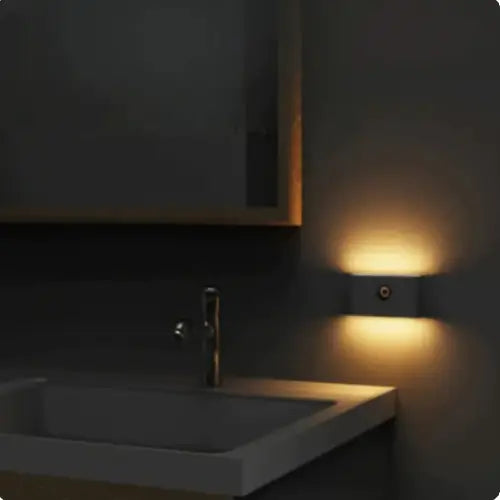 Veilleuse LED intelligente sans fil (lot de 2) avec design élégant, détection de mouvement et éclairage doux pour maison.