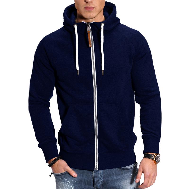 Veste à capuche homme zippée, coton doux, manches raglan, couleur gris clair, poches avant pratiques pour style décontracté.
