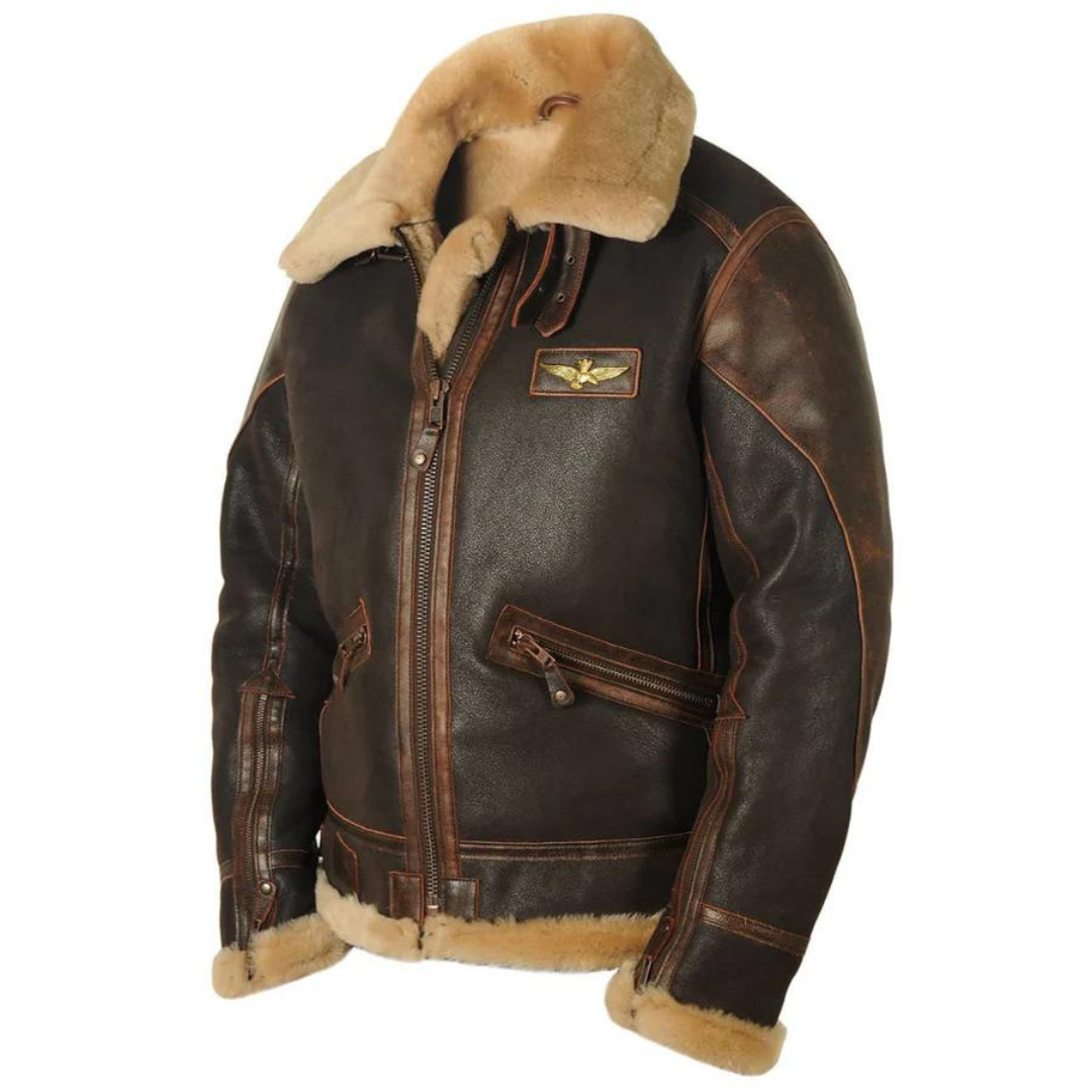 "Veste aviateur homme marron tendance, coupe ajustée, détails raffinés, silhouette moderne, confort intemporel."