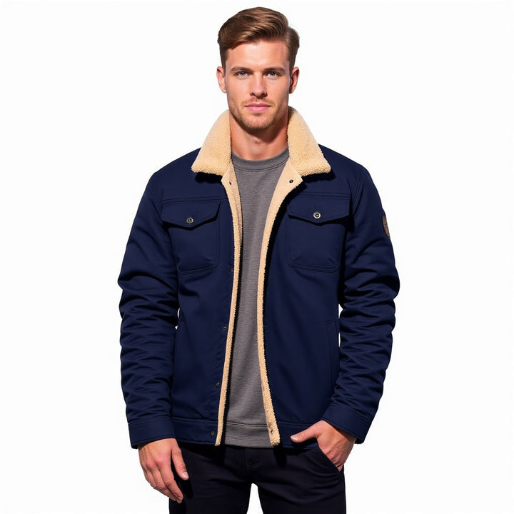 "Veste bombardier homme vintage Dirk, coupe classique, détails modernes, chaleur hivernale, élégance intemporelle."