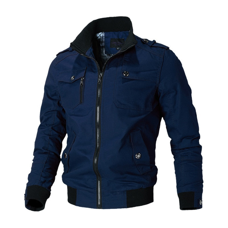 Veste bomber tactique homme, look militaire moderne, fermeture éclair robuste, poche poitrine fonctionnelle, couleurs variées