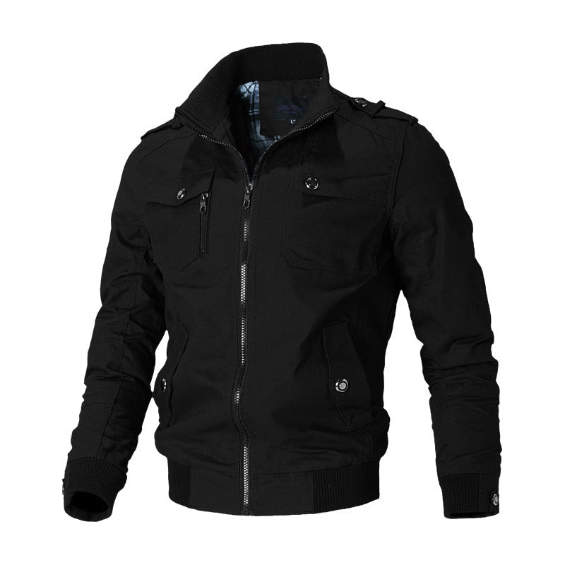 Veste bomber tactique homme, look militaire moderne, fermeture éclair robuste, poche poitrine fonctionnelle, couleurs variées