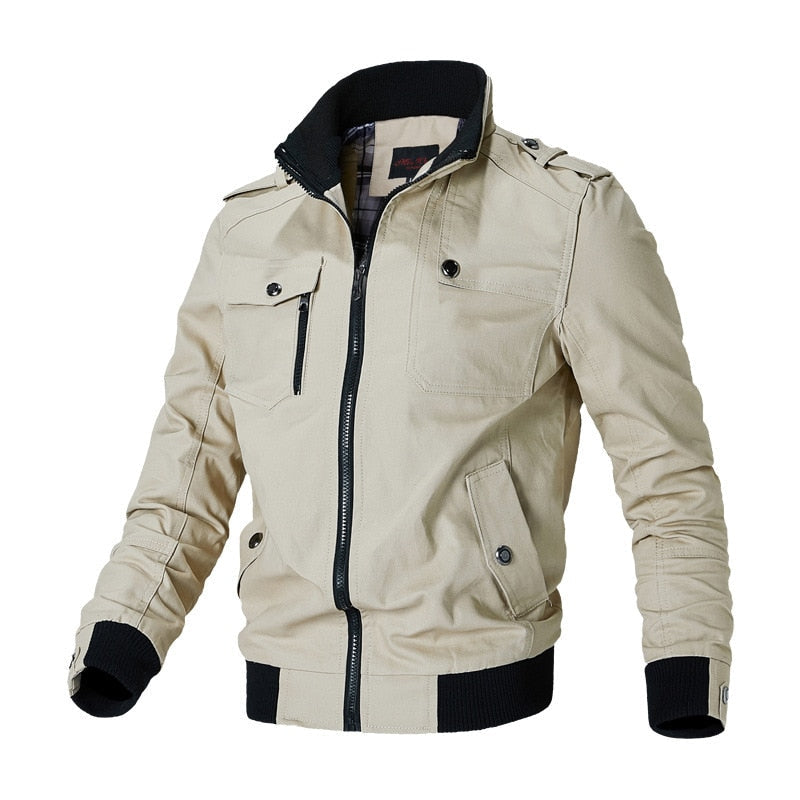 Veste bomber tactique homme, look militaire moderne, fermeture éclair robuste, poche poitrine fonctionnelle, couleurs variées