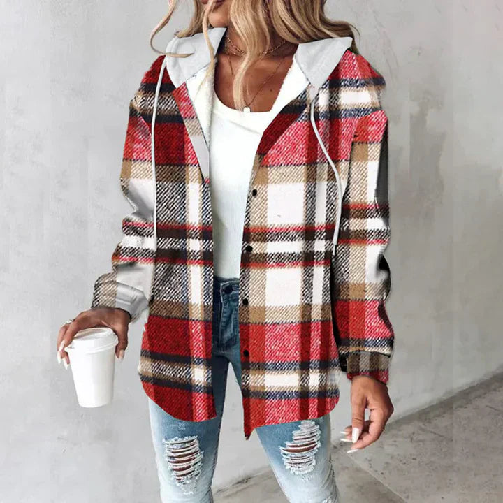 "Veste d'automne chaude avec boutons, coupe classique, matériau doux, protection contre le vent, élégance et confort."