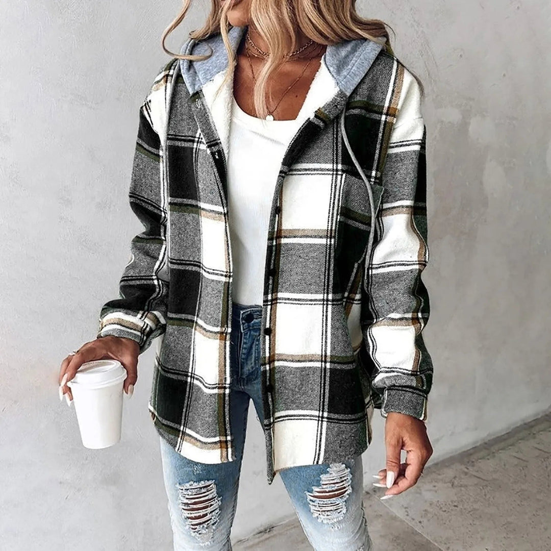 "Veste d'automne chaude avec boutons, coupe classique, matériau doux, protection contre le vent, élégance et confort."