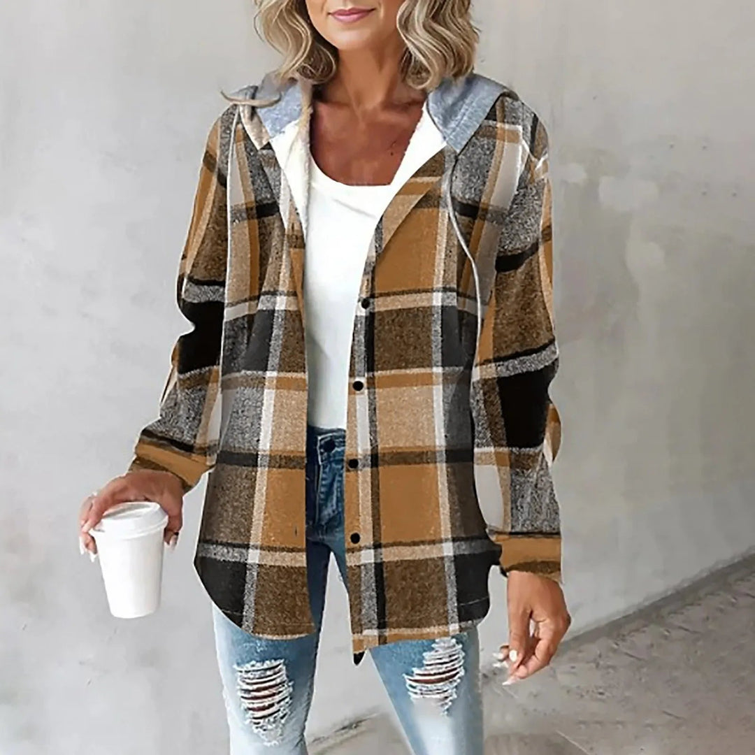 "Veste d'automne chaude avec boutons, coupe classique, matériau doux, protection contre le vent, élégance et confort."